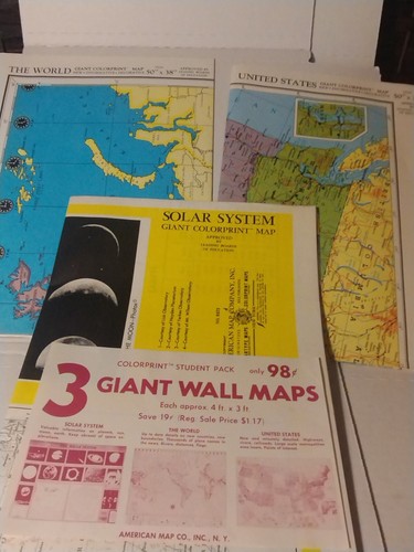 Vintage piece wall maps - vintage,